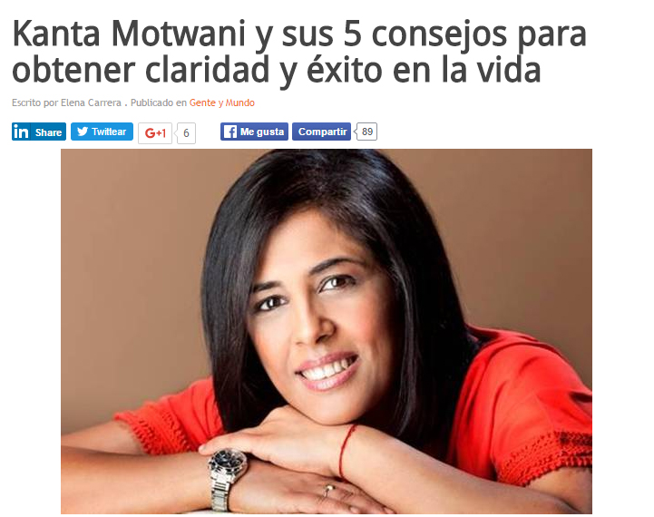 Kanta Motwani en la revista Tu Nueva Información